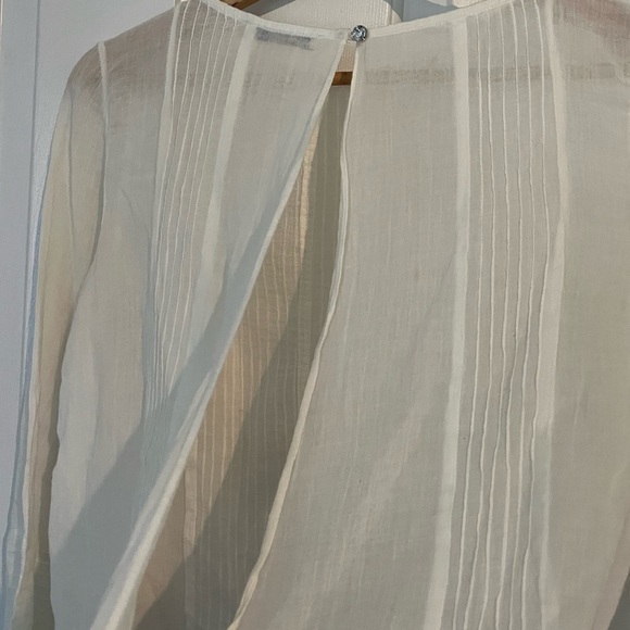 Alice + Olivia | Ivory Peasant Top XS Boho Cottage Core Quiet Luxury Festival - Picture 9 of 14